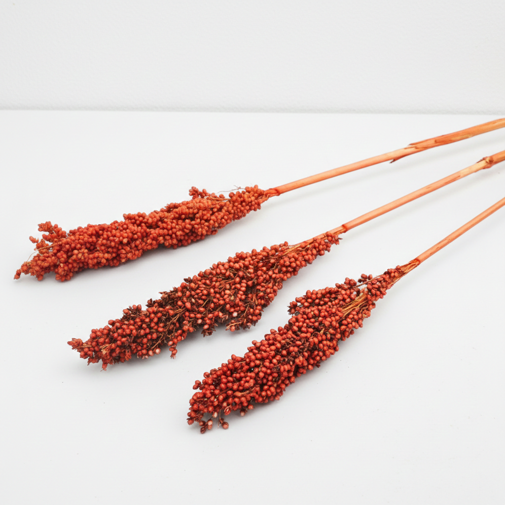 Sušený čirok Indian Corn terracotta – přírodní dekorace s teplým zemitým tónem